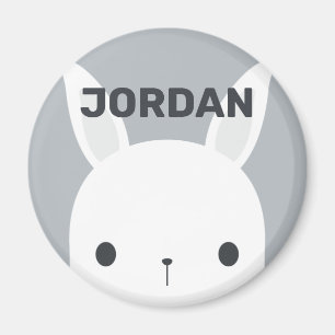 Cute Little Bunny Rabbit with Personalised Name Magnet