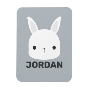 Cute Little Bunny Rabbit with Personalised Name Magnet