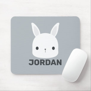 Cute Little Bunny Rabbit with Personalised Name Mouse Pad