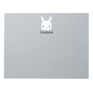 Cute Little Bunny Rabbit with Personalised Name Notepad