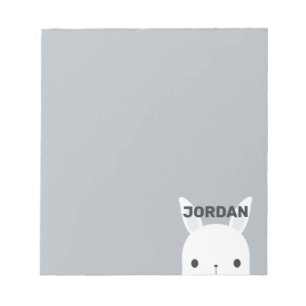 Cute Little Bunny Rabbit with Personalised Name Notepad
