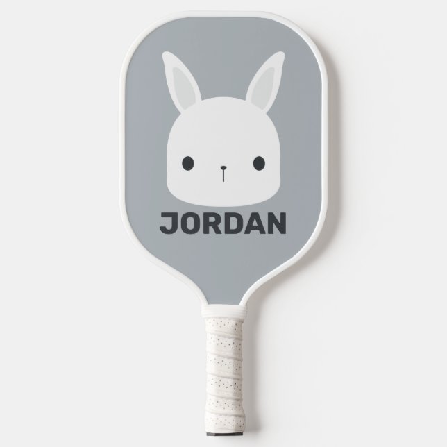 Cute Little Bunny Rabbit with Personalised Name Pickleball Paddle (Front)