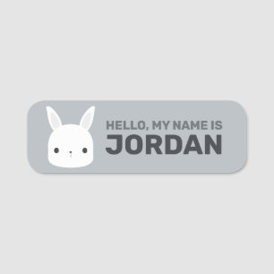 Cute Little Bunny Rabbit with Personalised Name Tag