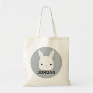 Cute Little Bunny Rabbit with Personalised Name Tote Bag