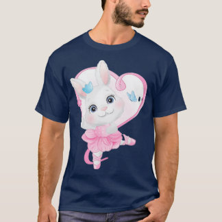 Cute little bunny with watercolor Funny Quote for  T-Shirt
