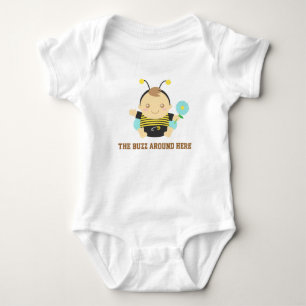 Cute Little Buzz, Bumble Bee Baby Bodysuit