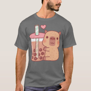 Cute Little Capybara Hugs Bubble Tea 1 T-Shirt