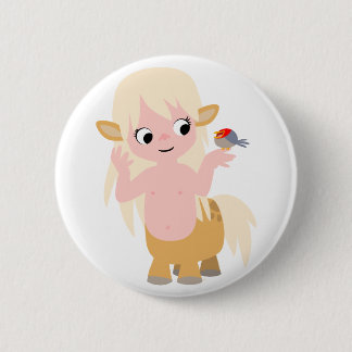 Cute Little Cartoon Centauress Button Badge