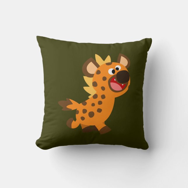 Cute Little Cartoon Hyena Pillow (Front)