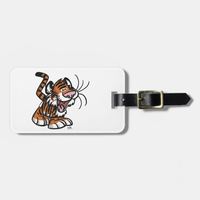Cute Little Cartoon Tiger Luggage Tag (Front Horizontal)