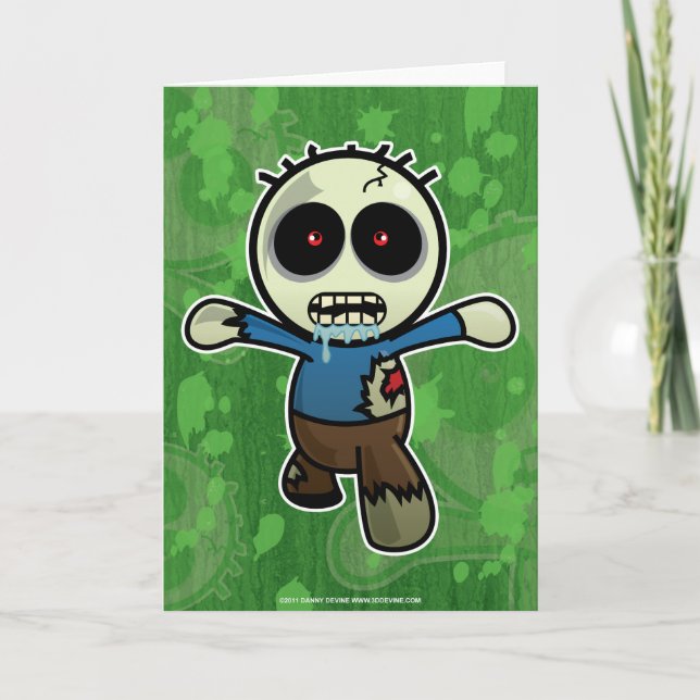 Cute Little Cartoon Zombie Card (Front)