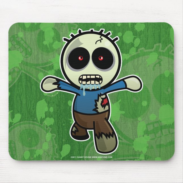 Cute Little Cartoon Zombie Mouse Pad (Front)