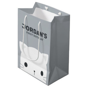 Cute Little Cat Birthday  Medium Gift Bag