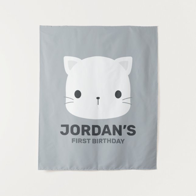 Cute Little Cat Birthday  Tapestry (Front)