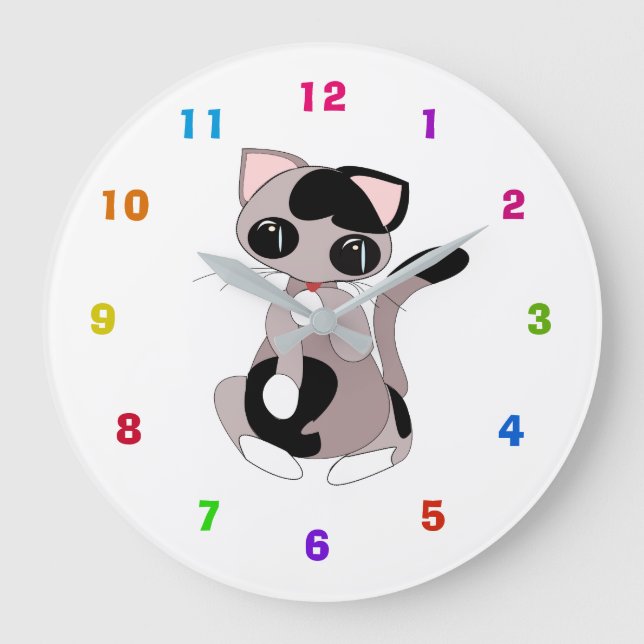 Cute Little Cat - Large Clock (Front)