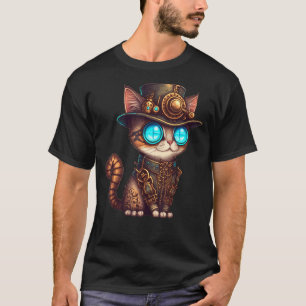 Cute Little Cat Steampunk Kitten Fantasy Men Wome T-Shirt