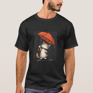 Cute little Cat under red Umbrella Costume T-Shirt
