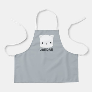 Cute Little Cat with Personalised Name Apron