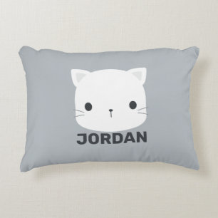 Cute Little Cat with Personalised Name Decorative Cushion
