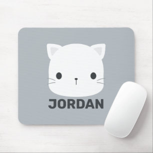 Cute Little Cat with Personalised Name Mouse Pad