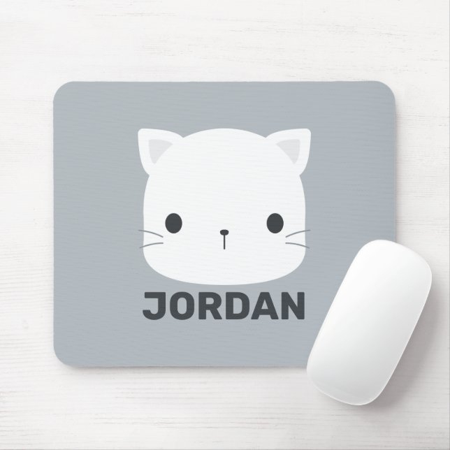Cute Little Cat with Personalised Name Mouse Pad (With Mouse)
