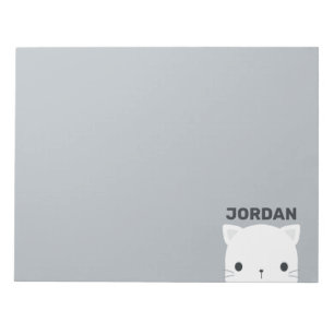 Cute Little Cat with Personalised Name Notepad