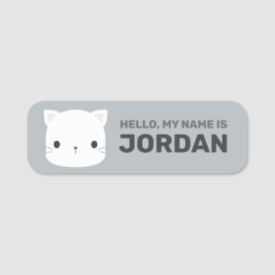 Cute Little Cat with Personalised Name Tag