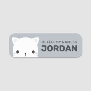 Cute Little Cat with Personalised Name Tag