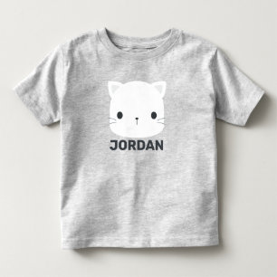 Cute Little Cat with Personalised Name Toddler T-Shirt