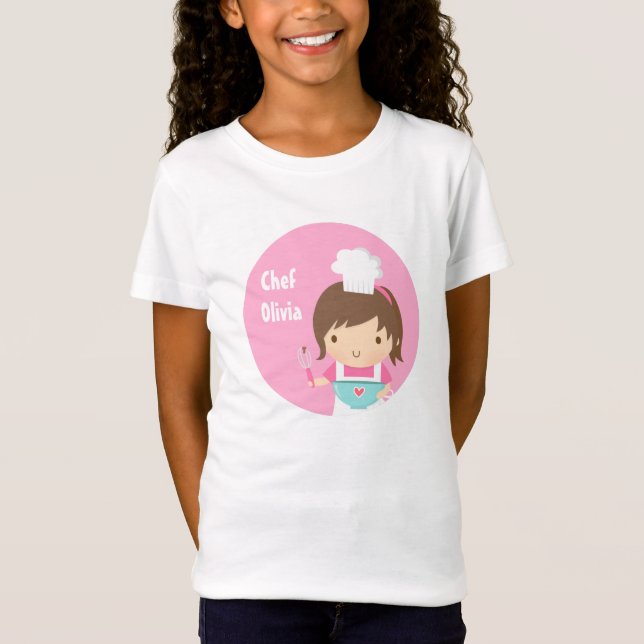 Cute Little Chef Baker Girl T-Shirt (Front)