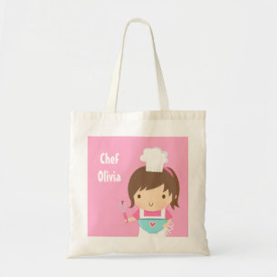 Cute Little Chef Baker Girl Tote Bag