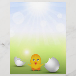 Cute Little Chick - Kids Letterhead Stationery