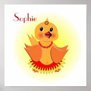 Cute Little Chick Personalised Fun Nursery Poster