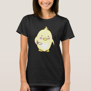 Cute Little Chick With A Knife Chicken Lover T-Shirt