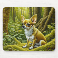 Cute Little Chihuahua Sitting in the Woods