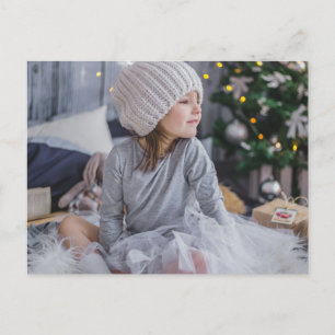 Cute little child girl and the Christmas tree .jp Postcard