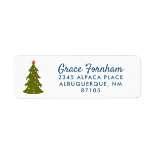Cute Little Christmas Tree Return Address