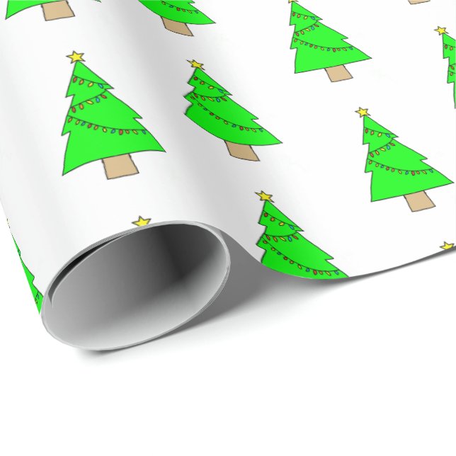 Cute Little Christmas Trees Wrapping Paper (Roll Corner)