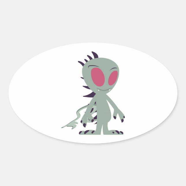 Cute little Chupacabra Oval Sticker (Front)