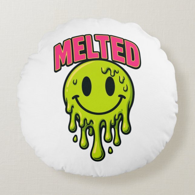 Cute little circle shape smiling pillow (Front)
