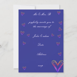 cute little colourful heart heart invitation