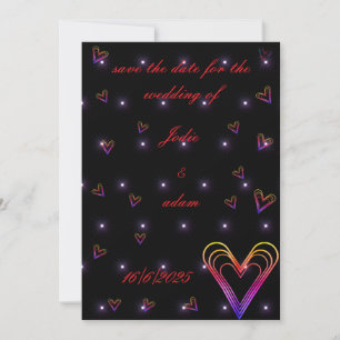 cute little colourful heart heart save the date