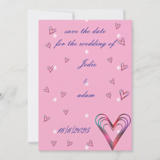 cute little colourful heart heart save the date
