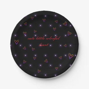 cute little colourful heart Paper Plate