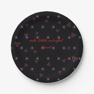 cute little colourful heart  Paper Plate