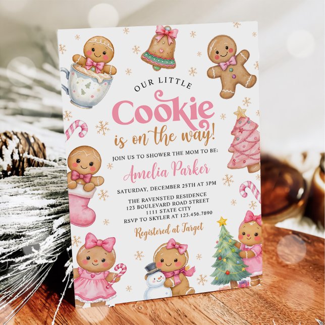 Cute Little Cookie Winter Christmas Baby Shower Invitation (Creator Uploaded)