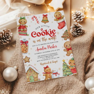 Cute Little Cookie Winter Christmas Baby Shower Invitation