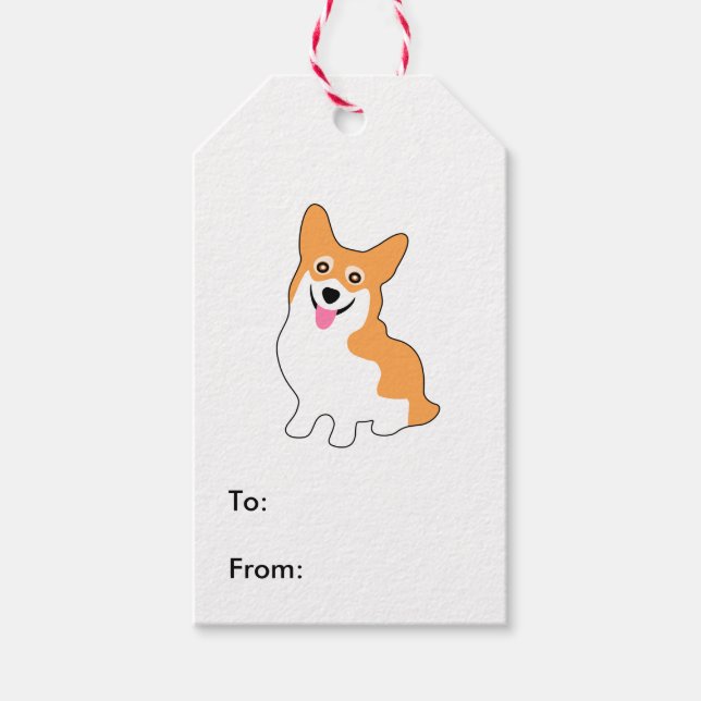 Cute Little Corgi Gift Tags (Front)