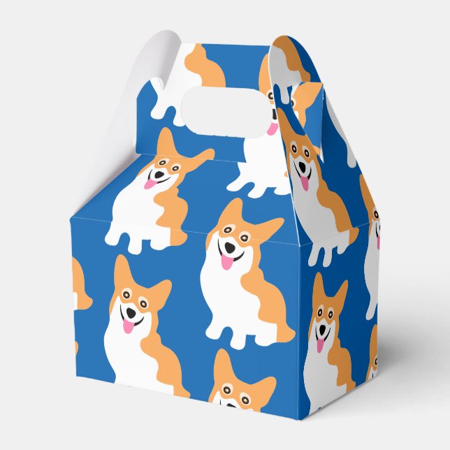 Cute Little Corgi Pattern Favour Box (Front Side)