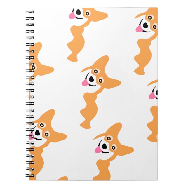 Cute Little Corgi Pattern Spiral Notebook (Front)